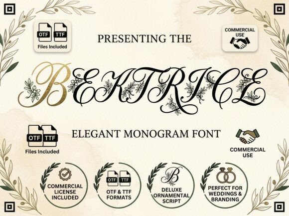 Beatrice: Elevating Design with Ornamental Script