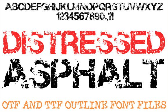 Distressed Asphalt: Rugged Typography for Urban Design