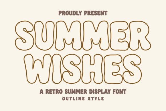 Summer Wishes Outline: A Retro Vibe for Modern Design